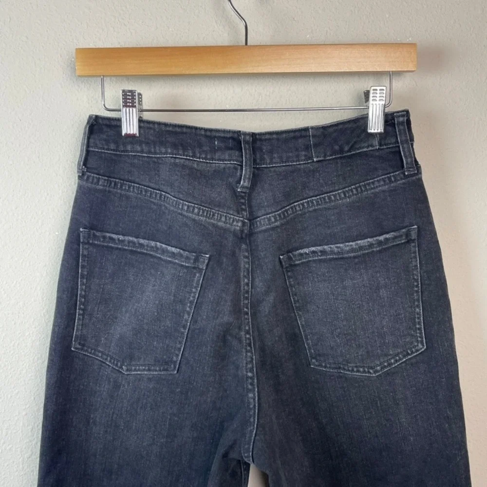 Healthy Denim Wide Leg‎ Jeans Womens Black High Rise 25 Faded Grunge Chic